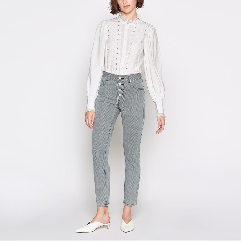 Joie Aerindis Striped High Waist Jeans NWT